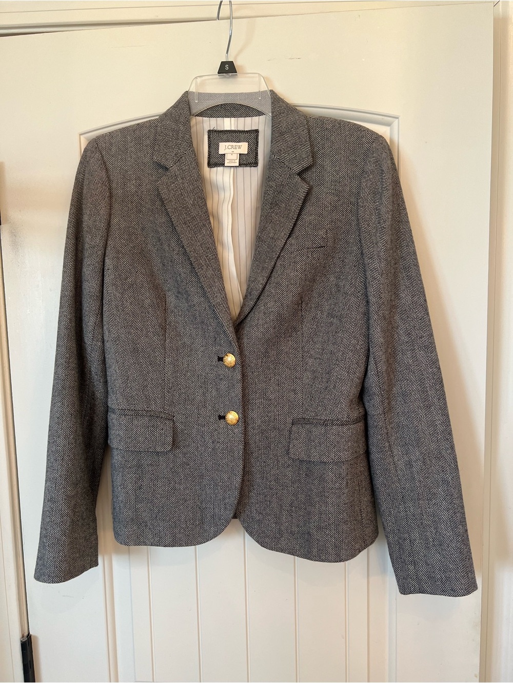 New J. Crew Black Women Herringbone Blaze ~ Size 4